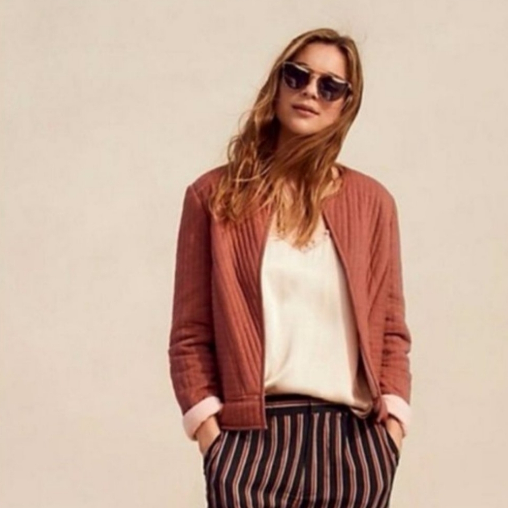 Anthropologie  Women's Quilted Jacket in Rust Akemi + Kin